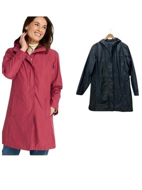 LL Bean Grey Raincoat with Quilted Liner